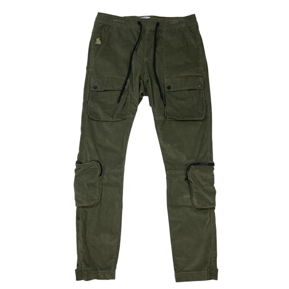 Kuwalla Tee Mens Corduroy Utility Pant S Olive Green Cargo